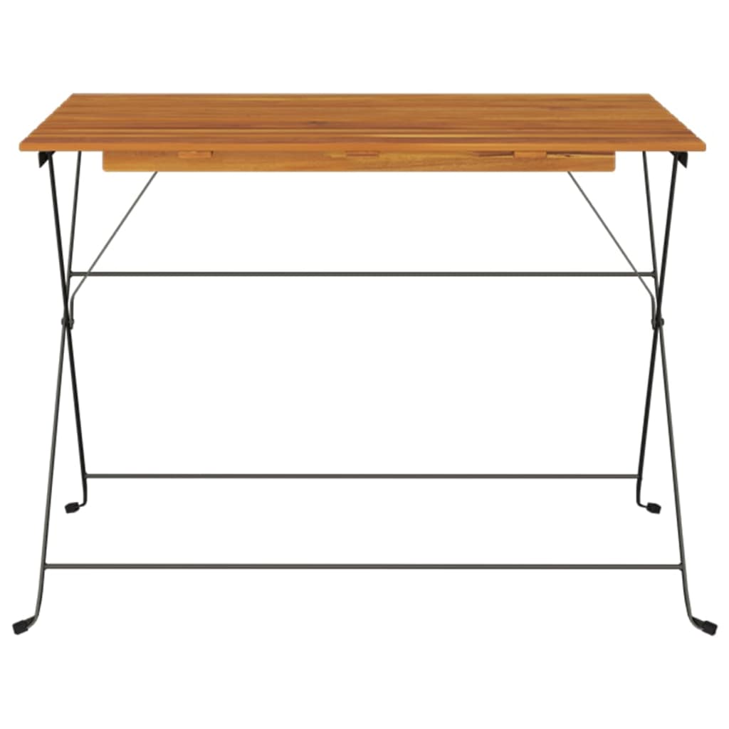 Sklopivi bistro stol 100 x 54 x 71 cm od drva bagrema i čelika