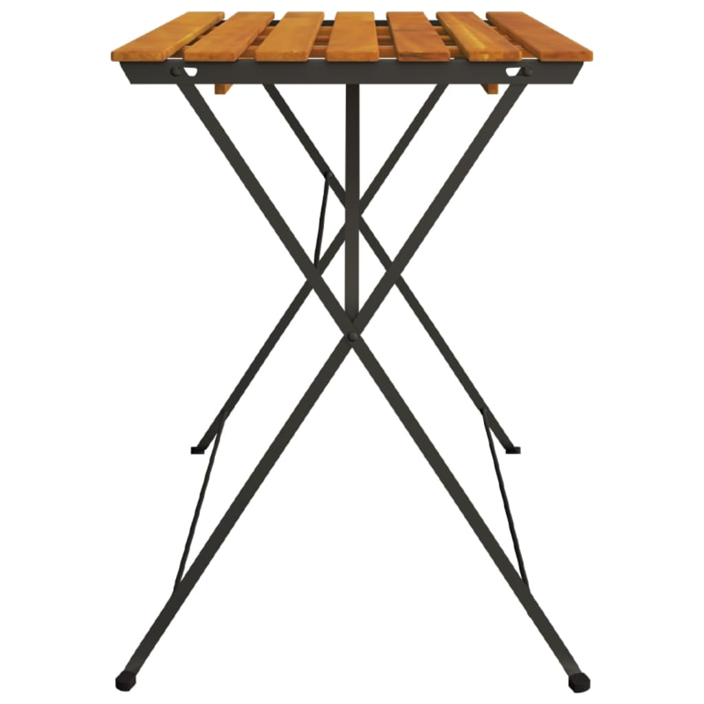 Sklopivi bistro stol 100 x 54 x 71 cm od drva bagrema i čelika