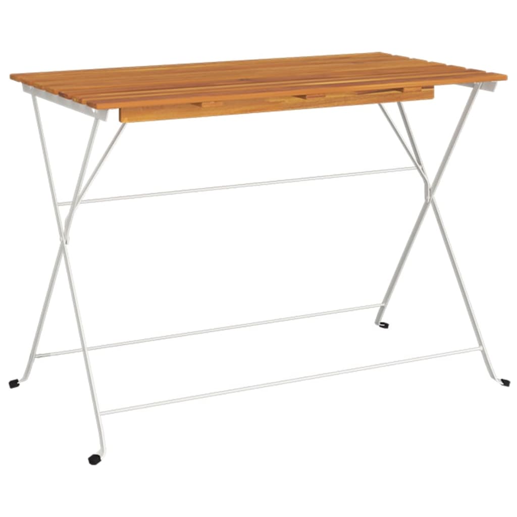Sklopivi bistro stol 100 x 54 x 71 cm od drva bagrema i čelika