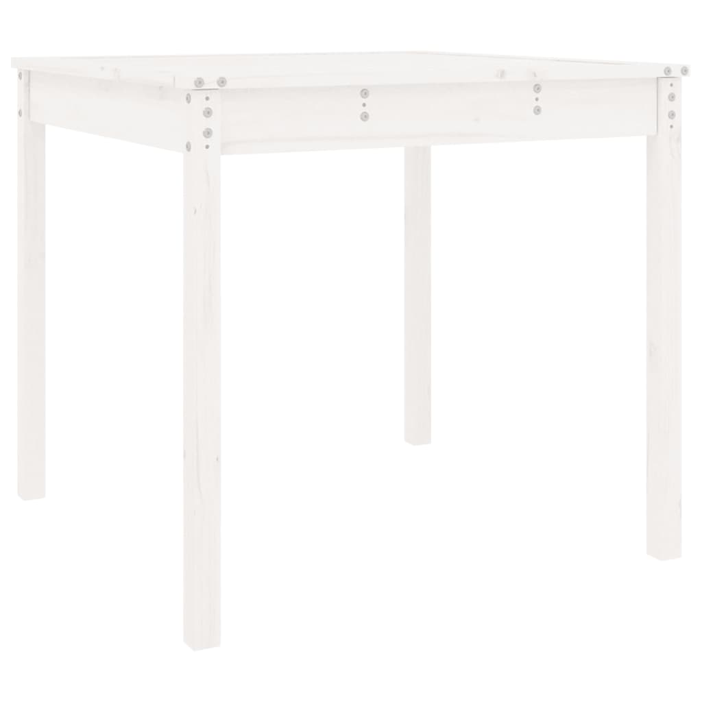 Vrtni stol bijeli 82,5 x 82,5 x 76 cm od masivne borovine