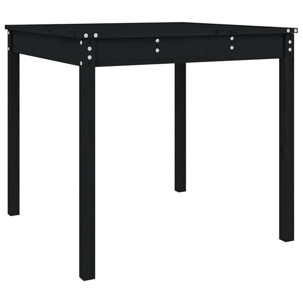 Vrtni stol crni 82,5 x 82,5 x 76 cm od masivne borovine