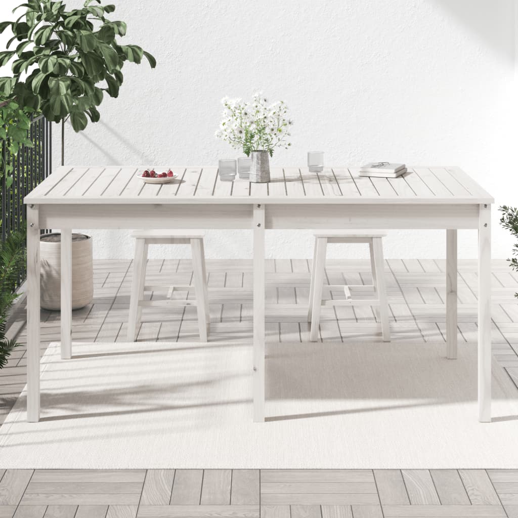 Vrtni stol bijeli 159,5 x 82,5 x 76 cm od masivne borovine