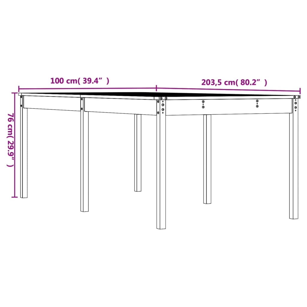 Vrtni stol boja meda 203,5 x 100 x 76 cm od masivne borovine