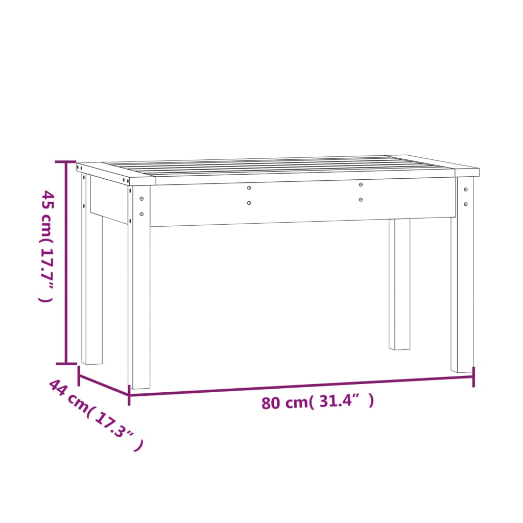 Vrtna klupa 80 x 44 x 45 cm od masivnog drva duglazije