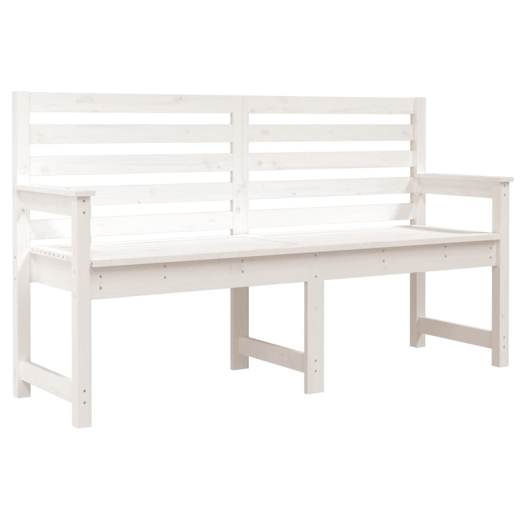 Vrtna klupa bijela 159,5x48x91,5 cm od masivne borovine