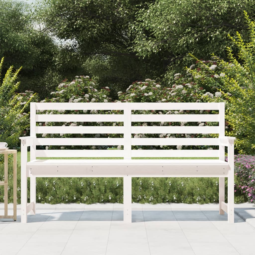Vrtna klupa bijela 159,5x48x91,5 cm od masivne borovine