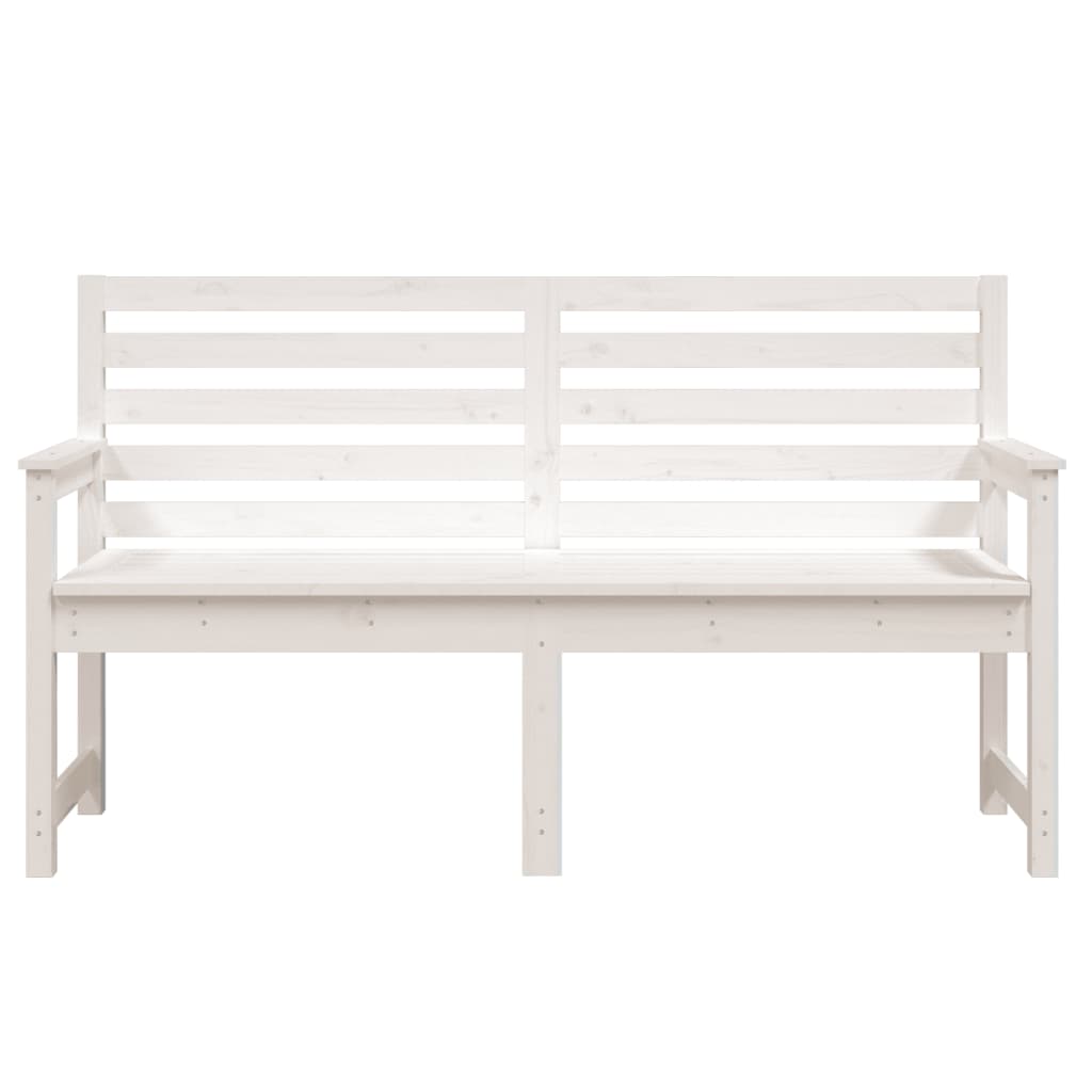 Vrtna klupa bijela 159,5x48x91,5 cm od masivne borovine