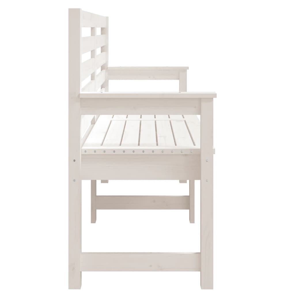 Vrtna klupa bijela 159,5x48x91,5 cm od masivne borovine