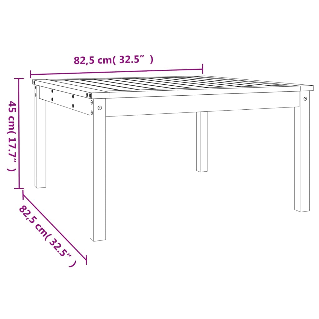 Vrtni stol 82,5x82,5x45 cm od masivne borovine