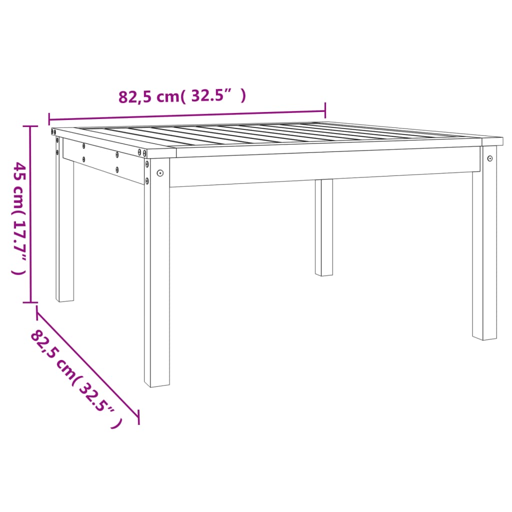 Vrtni stol sivi 82,5 x 82,5 x 45 cm od masivne borovine