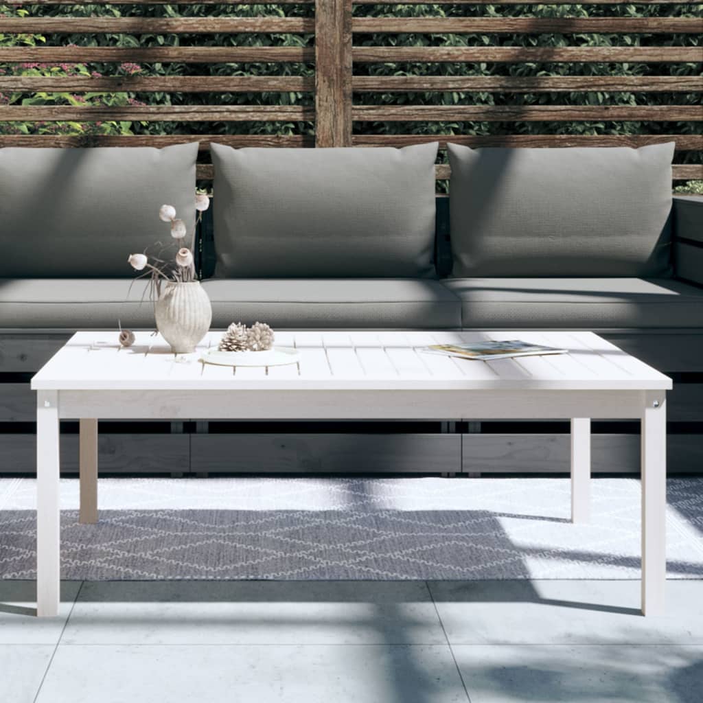 Vrtni stol bijeli 121x82,5x45 cm od masivne borovine