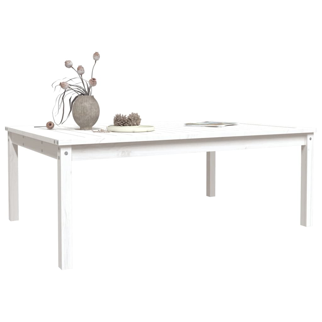 Vrtni stol bijeli 121x82,5x45 cm od masivne borovine