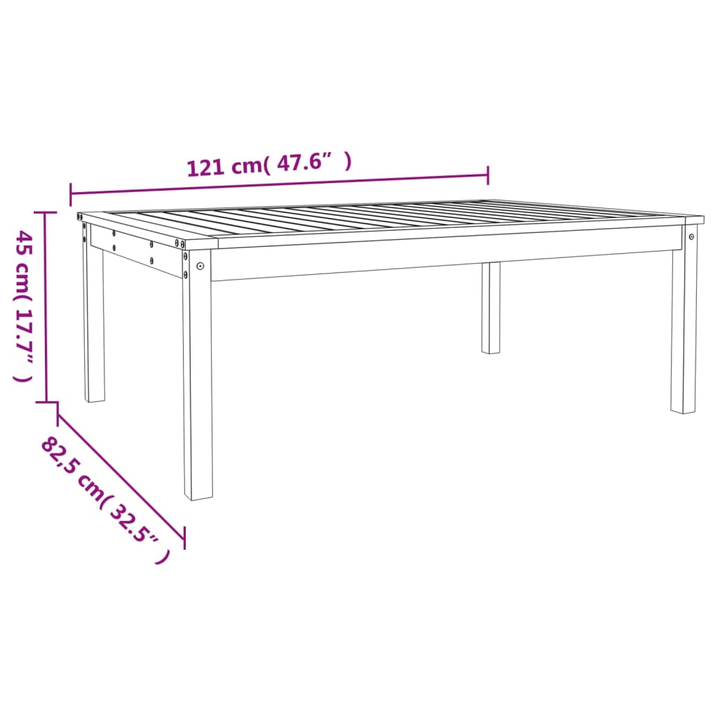 Vrtni stol bijeli 121x82,5x45 cm od masivne borovine