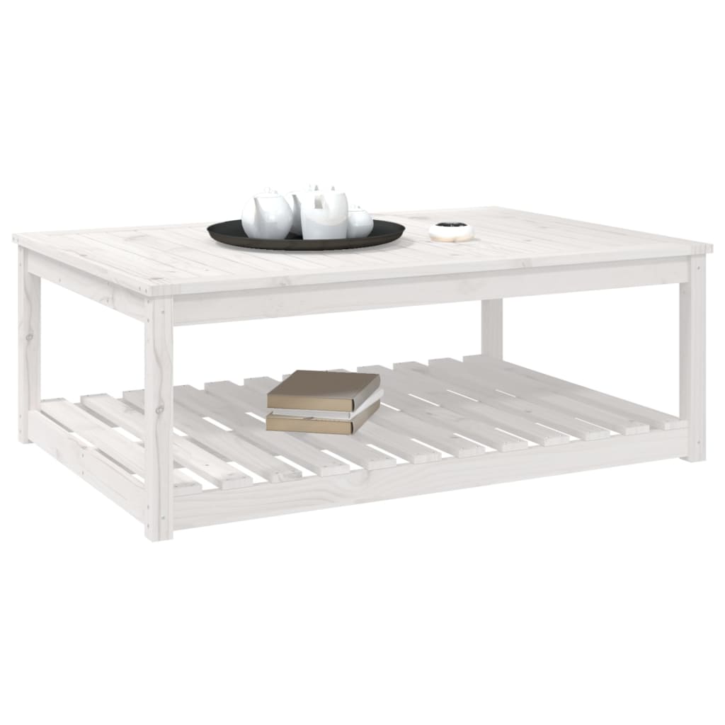 Vrtni stol bijeli 121x82,5x45 cm od masivne borovine