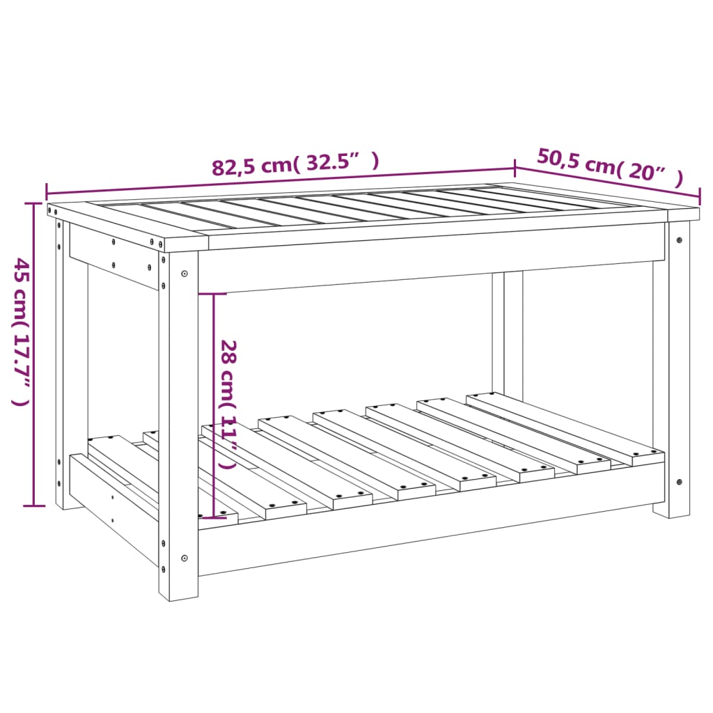 Vrtni stol crni 82,5 x 50,5 x 45 cm od masivne borovine