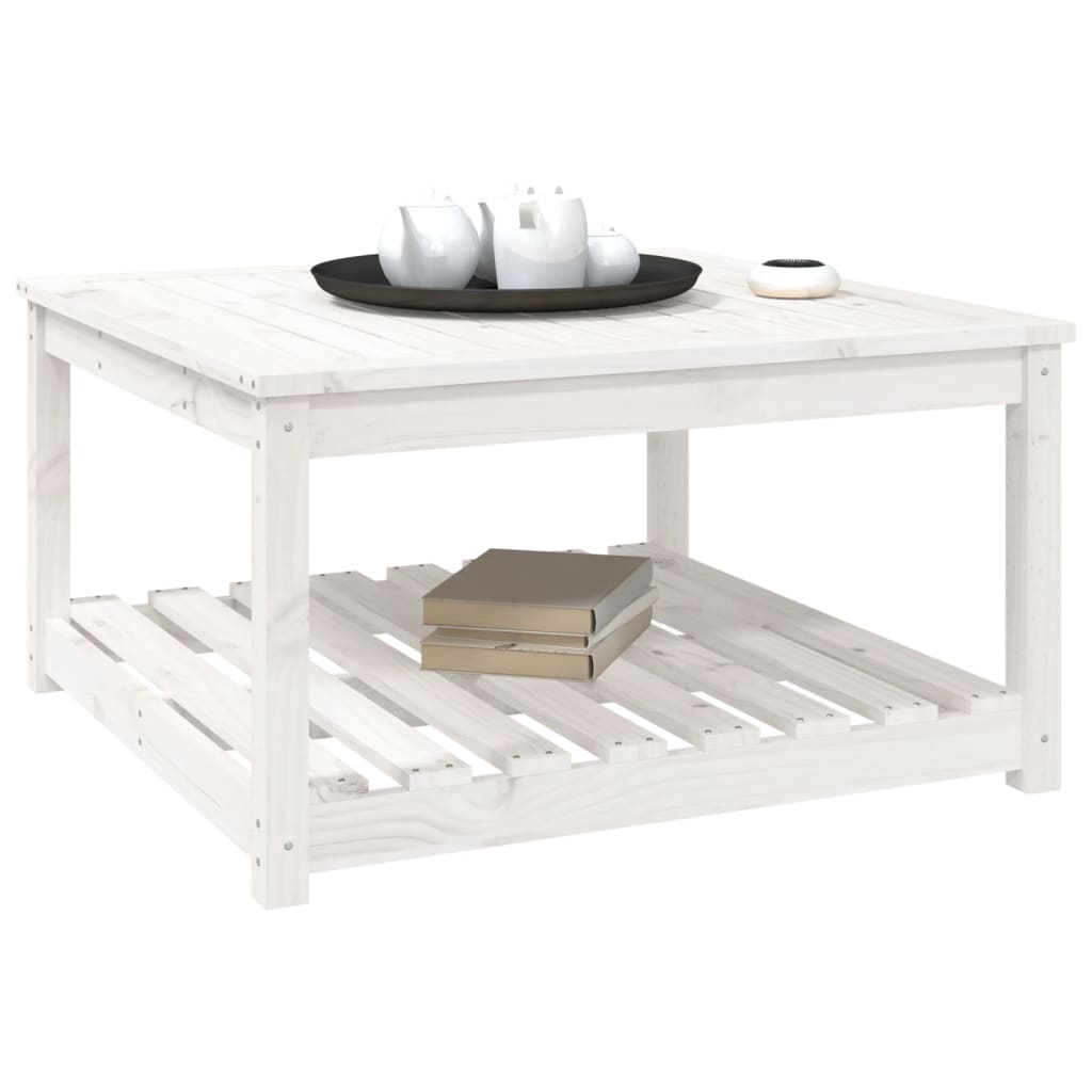 Vrtni stol bijeli 82,5 x 82,5 x 45 cm od masivne borovine