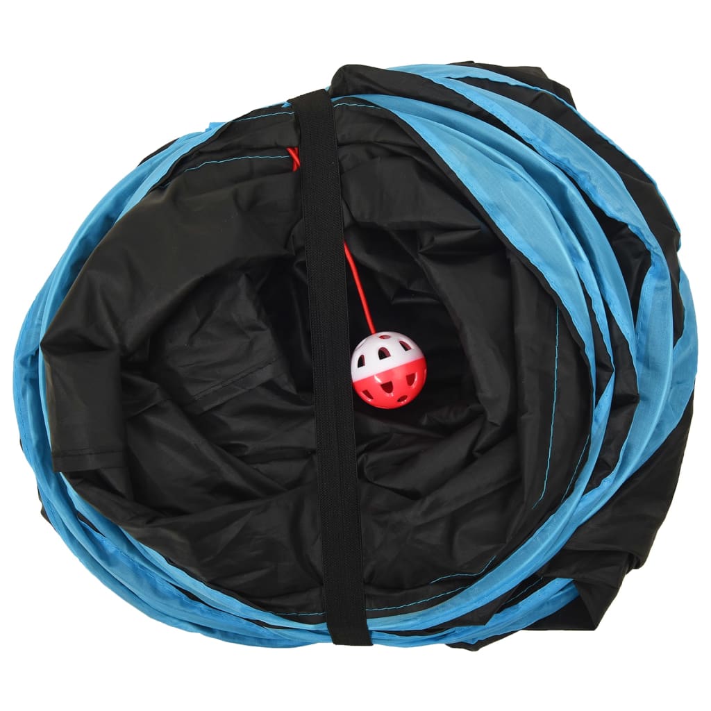 Tunel za mačke s 5 smjerova crno-plavi 25 cm poliesterski