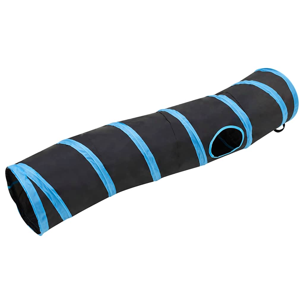 Tunel za mačke S-oblika crno-plavi 122 cm poliesterski