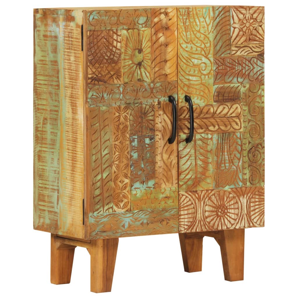 Ručno izrezbarena komoda 55x30x75 cm masivno obnovljeno drvo