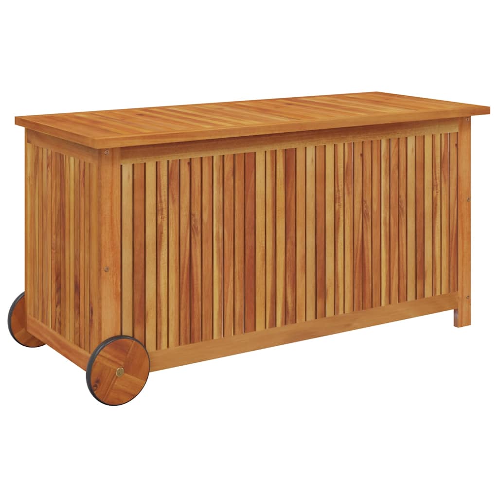 Vrtna kutija za pohranu s kotačima 113x50x58 cm od drva bagrema