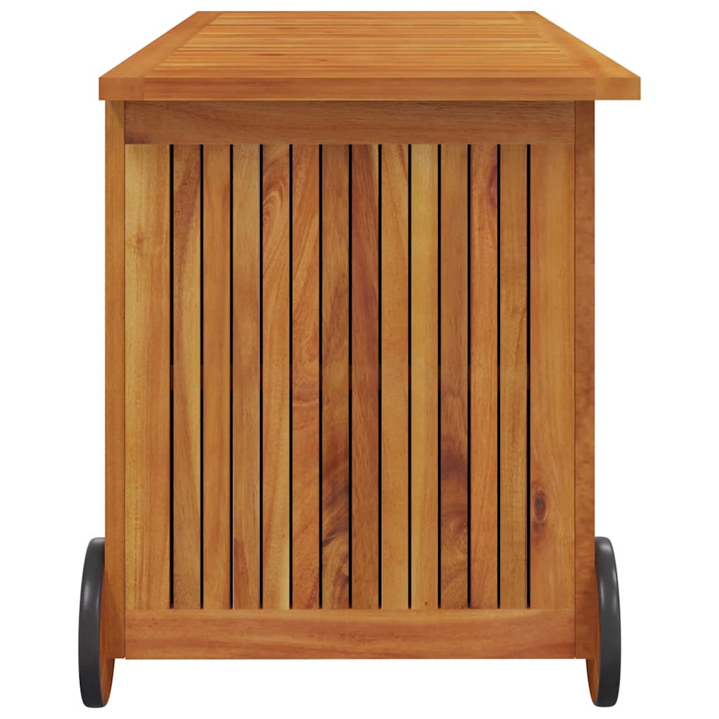 Vrtna kutija za pohranu s kotačima 113x50x58 cm od drva bagrema