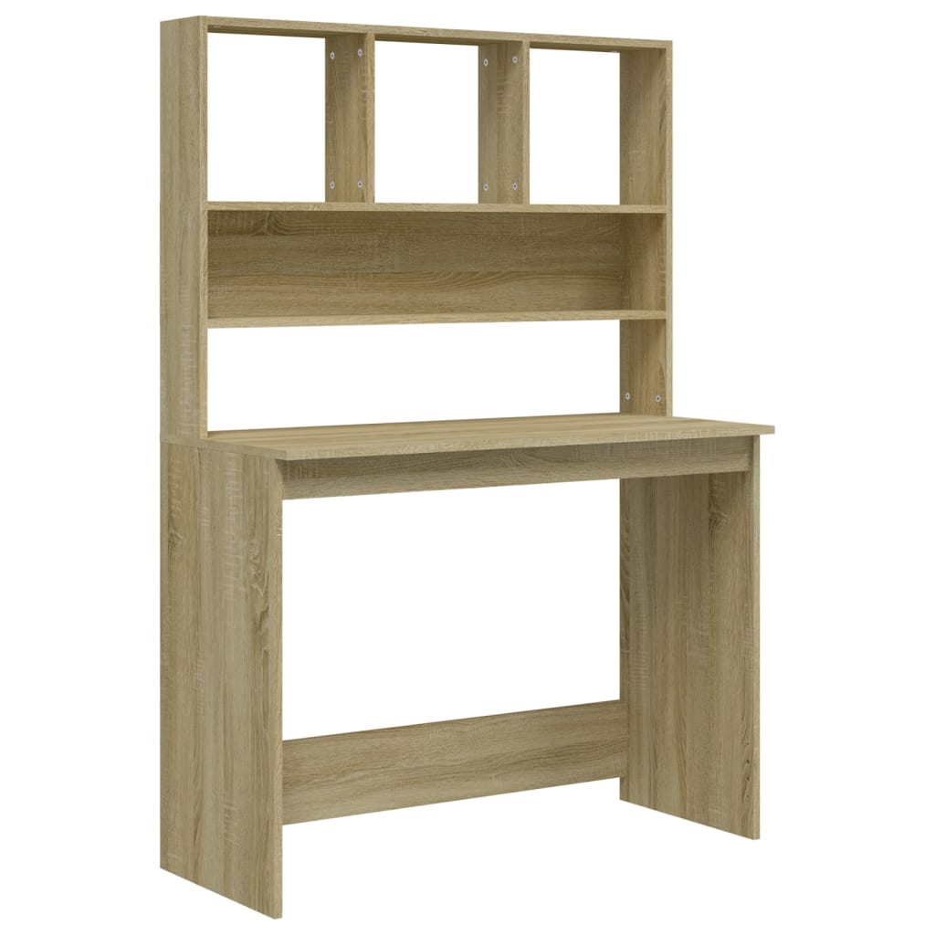 Radni stol s policama boja hrasta sonome 102x45x148 cm drveni