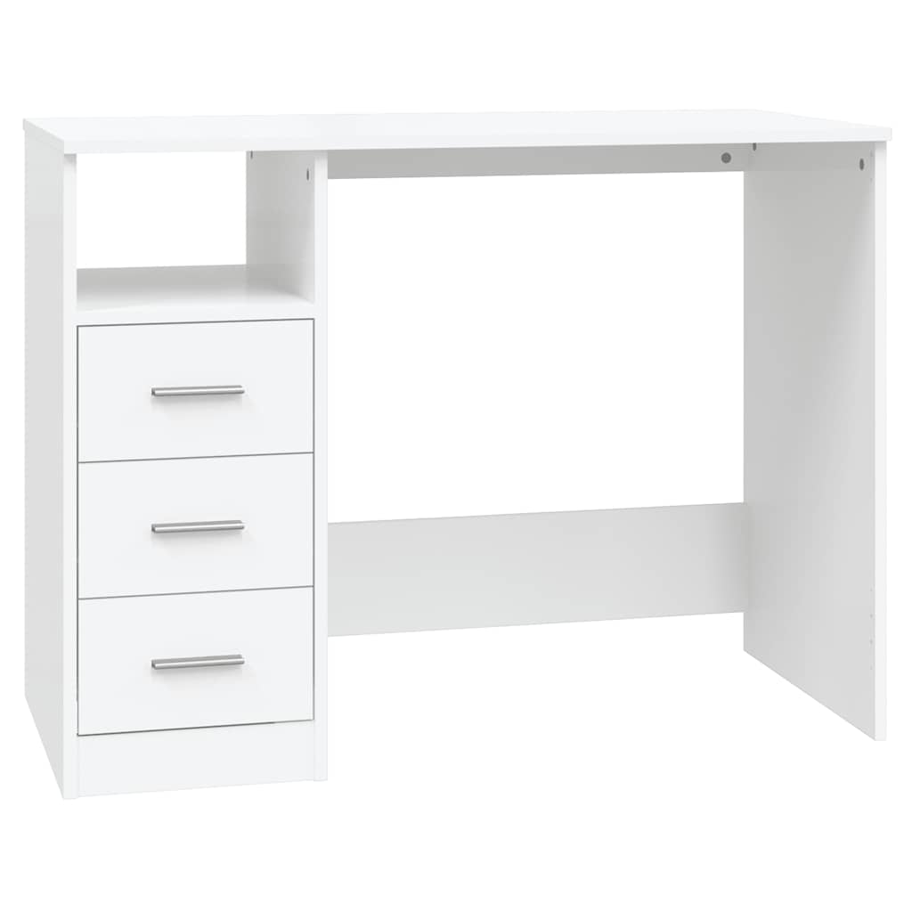 Radni stol s ladicama bijeli 102 x 50 x 76 cm konstruirano drvo