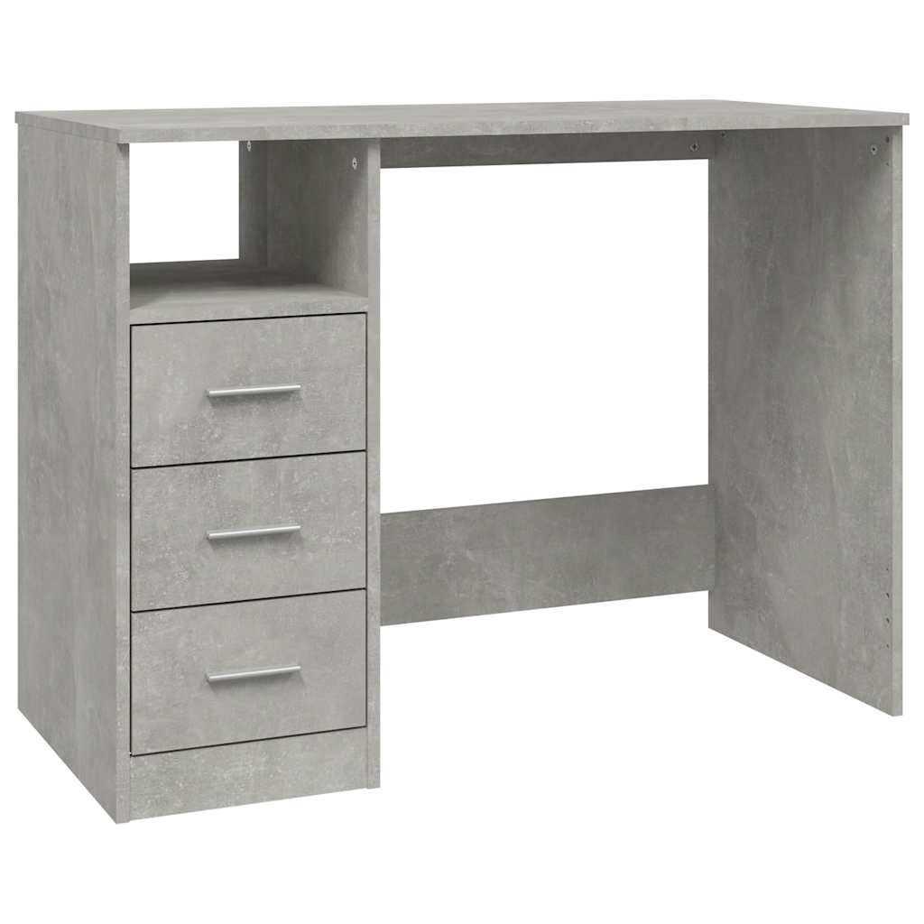 Radni stol siva boja betona 102x50x76 cm konstruirano drvo