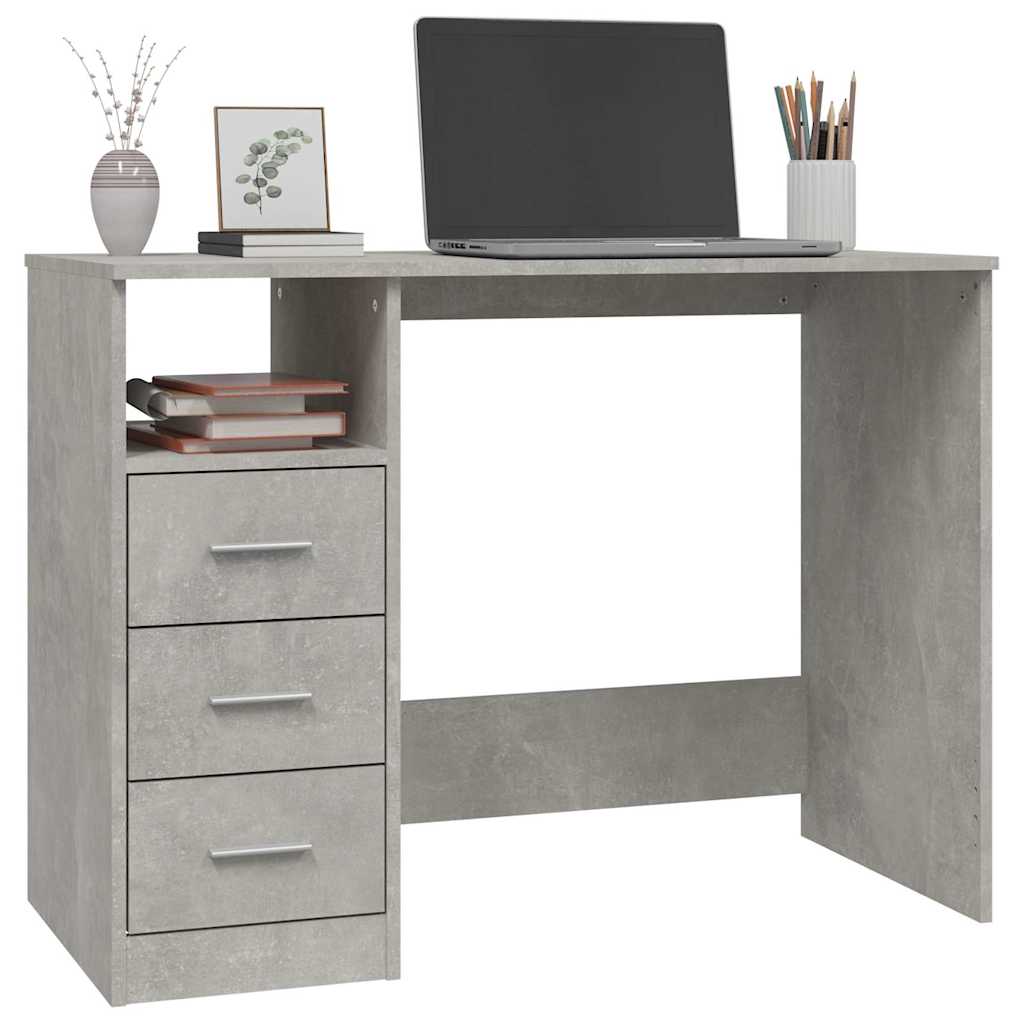 Radni stol siva boja betona 102x50x76 cm konstruirano drvo