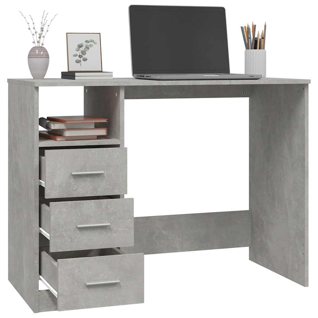 Radni stol siva boja betona 102x50x76 cm konstruirano drvo