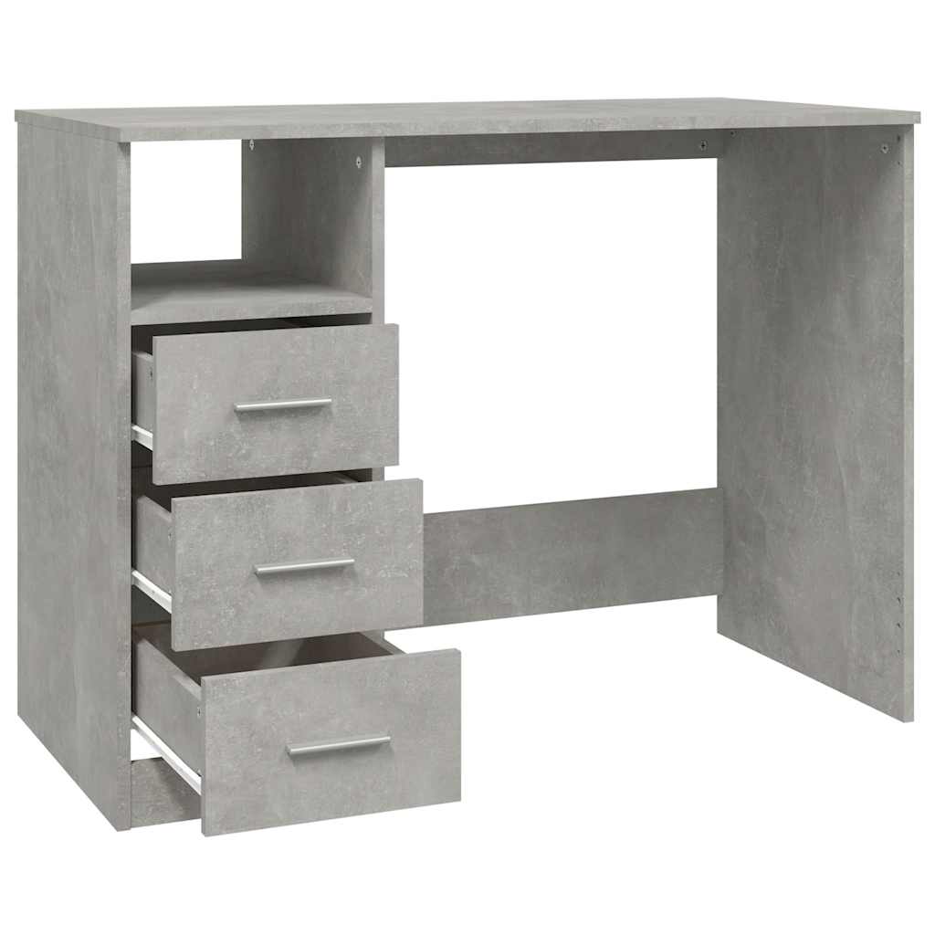 Radni stol siva boja betona 102x50x76 cm konstruirano drvo