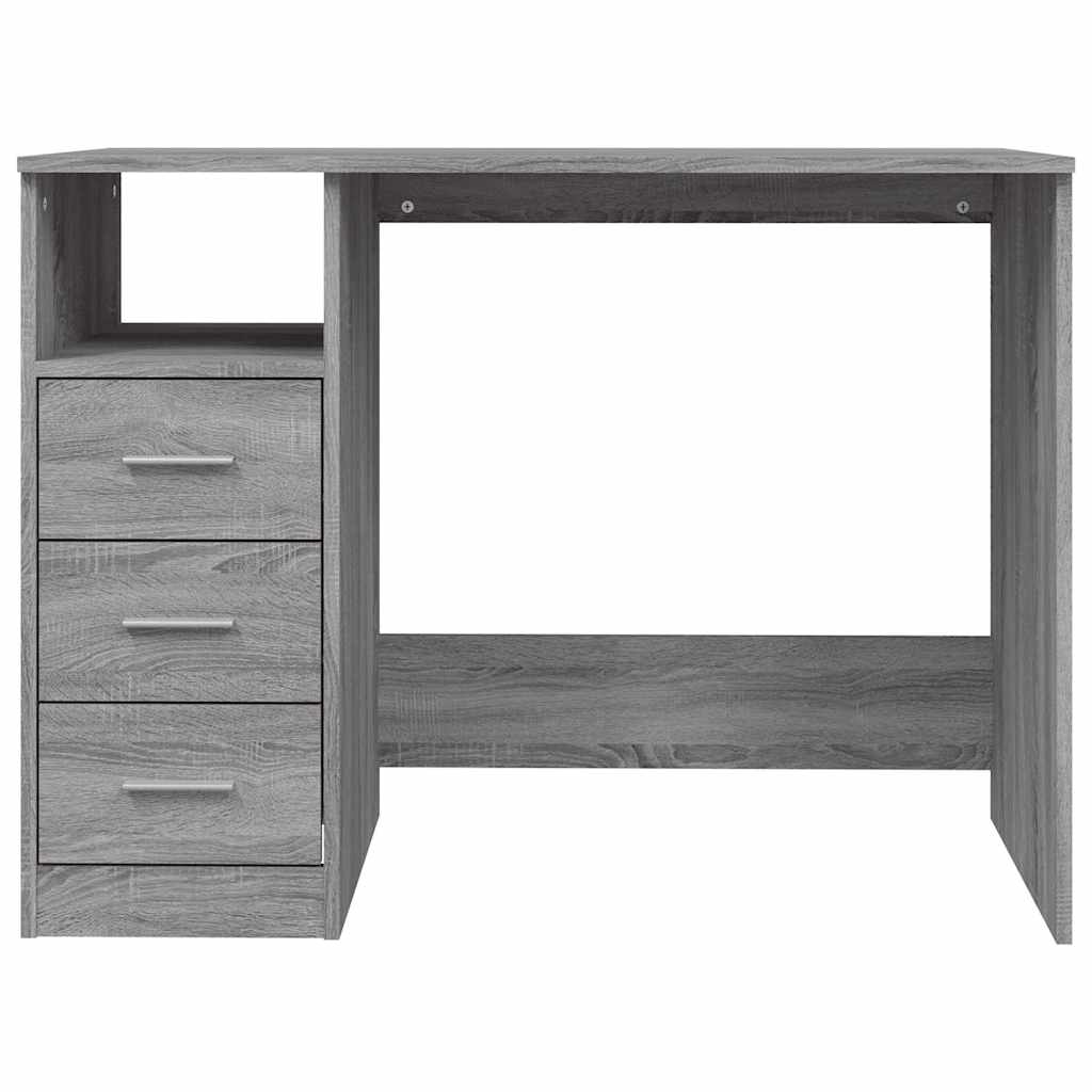 Radni stol s ladicama siva boja hrasta 102 x 50 x 76 cm drveni