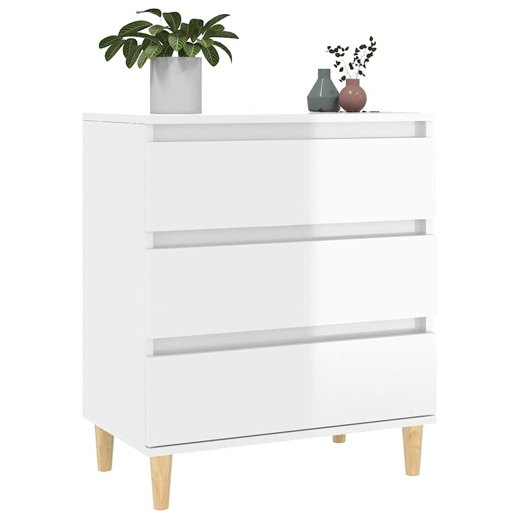 Komoda sjajna bijela 60 x 35 x 70 cm od konstruiranog drva