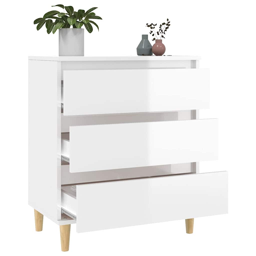 Komoda sjajna bijela 60 x 35 x 70 cm od konstruiranog drva