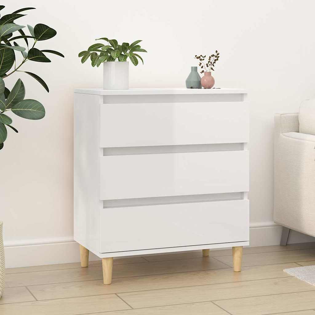 Komoda sjajna bijela 60 x 35 x 70 cm od konstruiranog drva