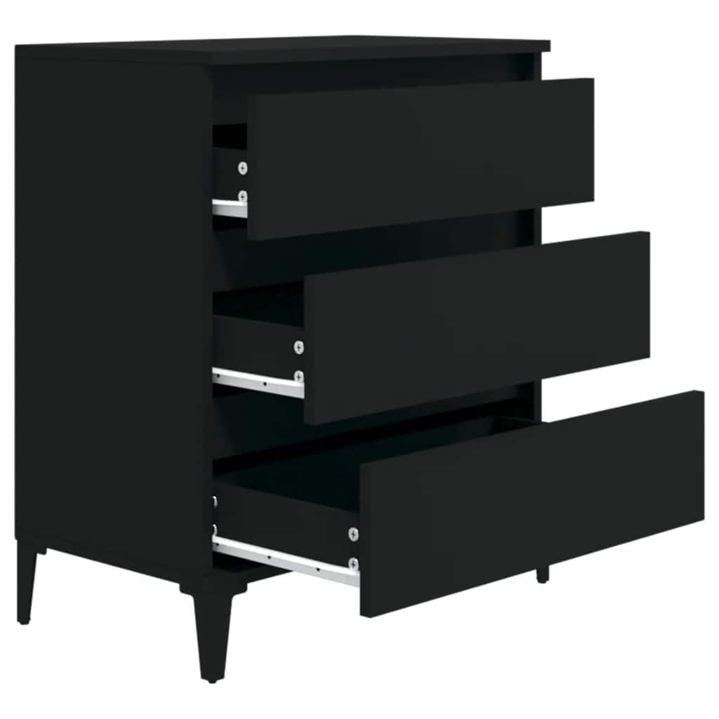 Komoda crna 60 x 35 x 70 cm od konstruiranog drva