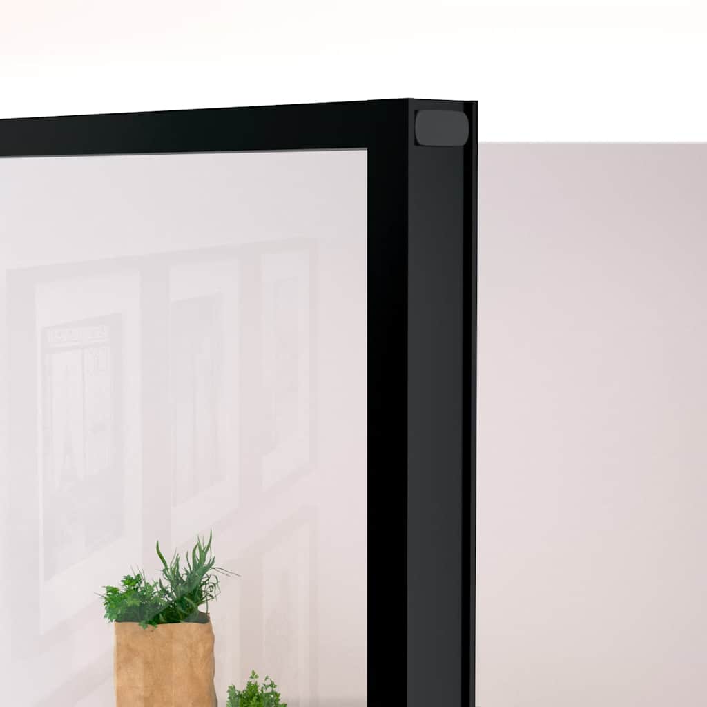 Sobna vrata crna 93 x 201,5 cm kaljeno staklo i aluminij tanka