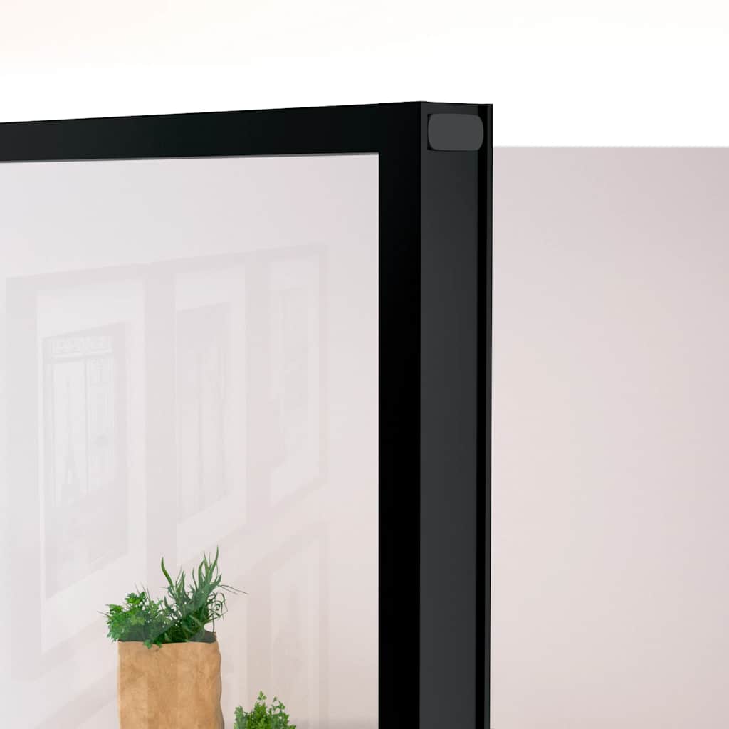 Sobna vrata crna 93 x 201,5 cm kaljeno staklo i aluminij tanka