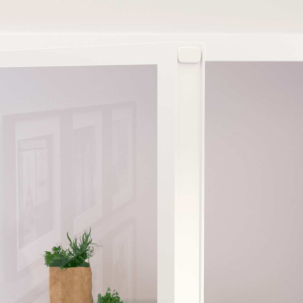 Sobna vrata bijela 83x201,5 cm kaljeno staklo i aluminij tanka