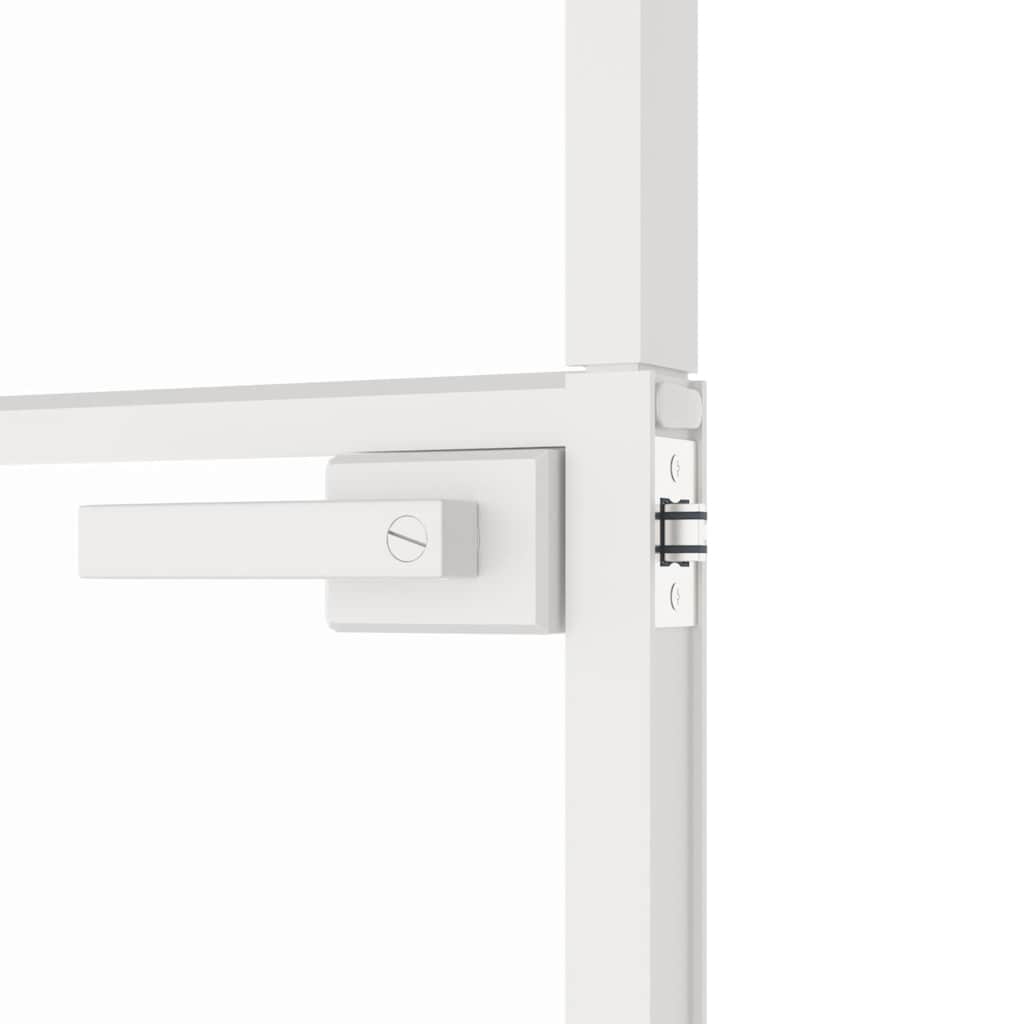 Sobna vrata bijela 83x201,5 cm kaljeno staklo i aluminij tanka
