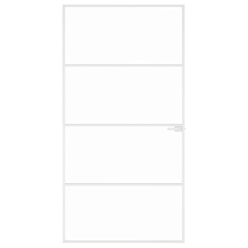Sobna vrata bijela 102x201,5 cm kaljeno staklo i aluminij tanka