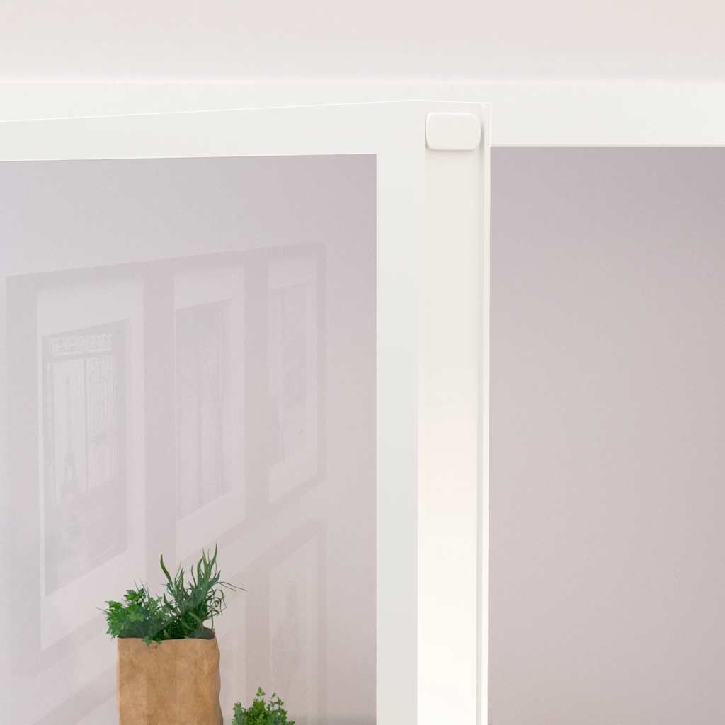 Sobna vrata bijela 102x201,5 cm kaljeno staklo i aluminij tanka