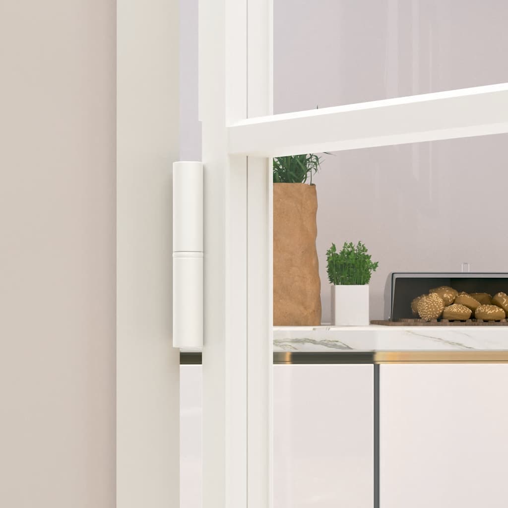 Sobna vrata bijela 102x201,5 cm kaljeno staklo i aluminij tanka