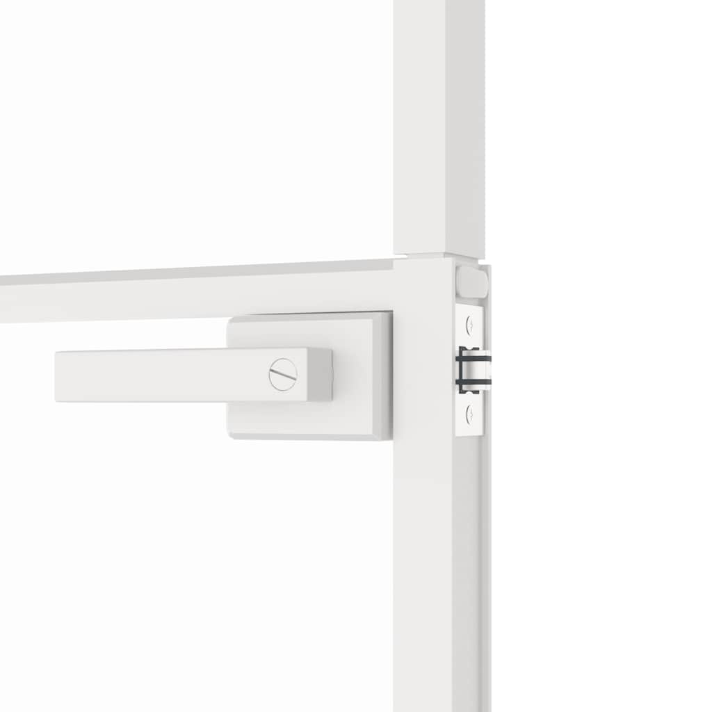 Sobna vrata bijela 102x201,5 cm kaljeno staklo i aluminij tanka