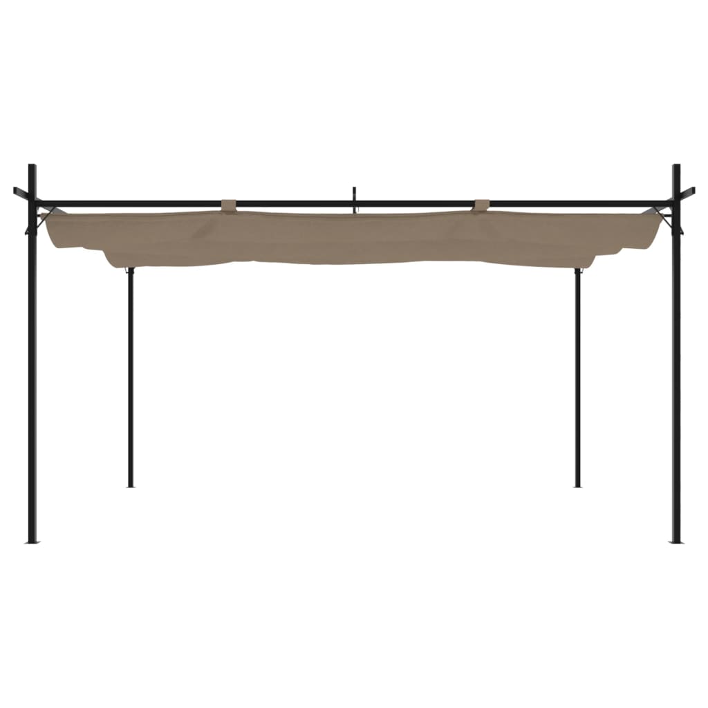 Pergola s pomičnim krovom smeđesiva 395x292x230 cm
