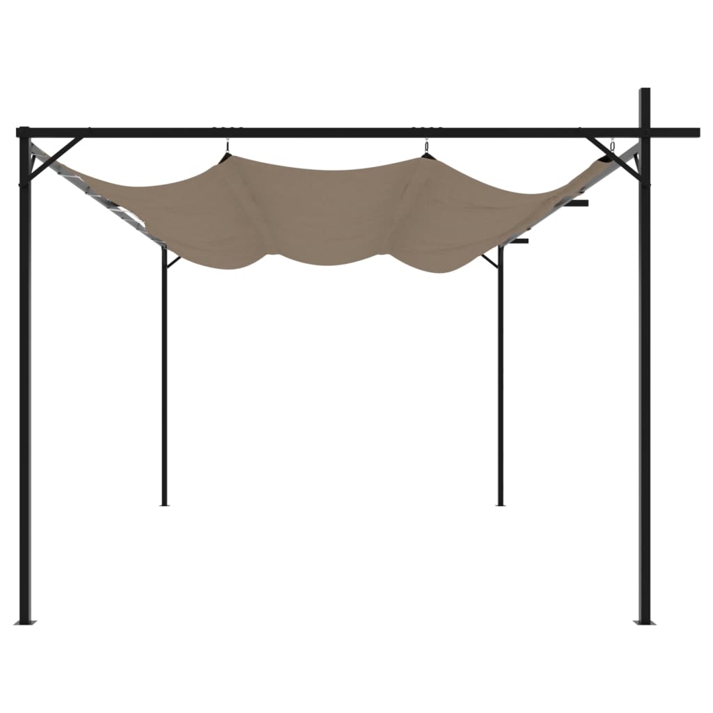 Pergola s pomičnim krovom smeđesiva 395x292x230 cm