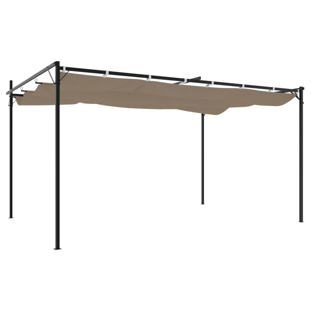 Pergola s pomičnim krovom smeđesiva 395x292x230 cm