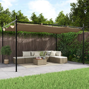 Pergola s pomičnim krovom smeđesiva 395x292x230 cm