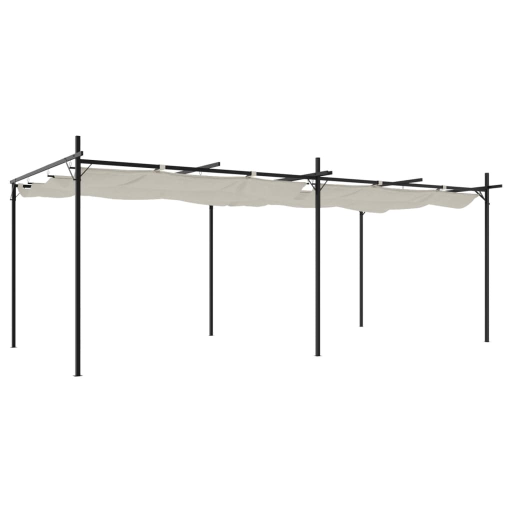 Pergola s pomičnim krovom krem 589x292x230 cm