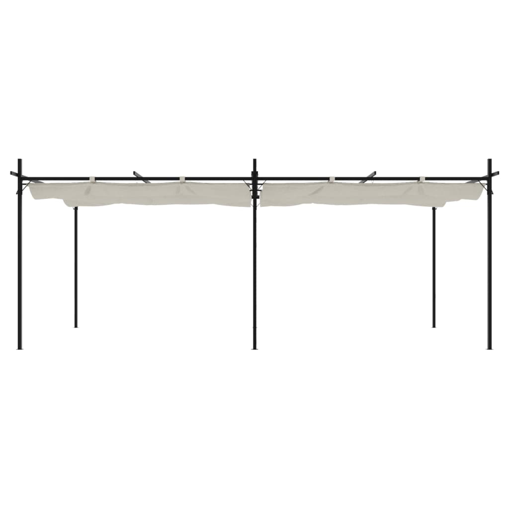 Pergola s pomičnim krovom krem 589x292x230 cm